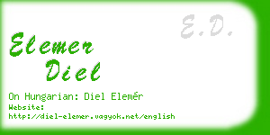 elemer diel business card